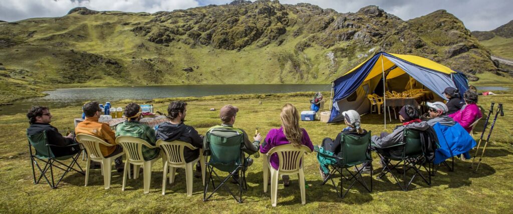 A clean, organized high altitude camp illustrating Leave No Trace rules for responsible tourism peru - Peru Hikers