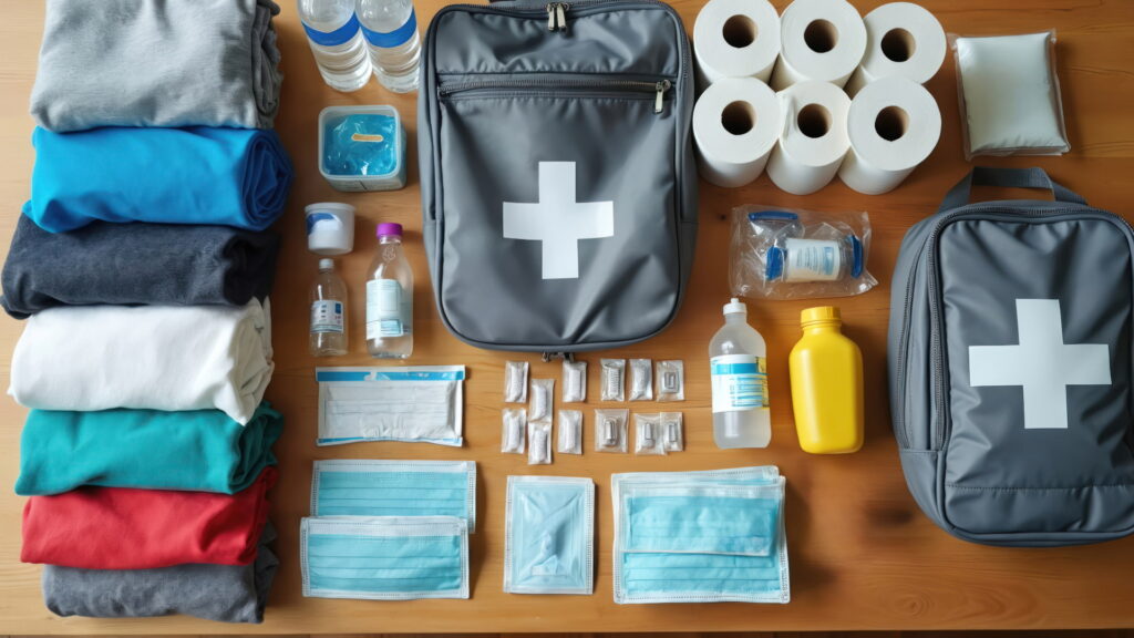 Detailed view of an open, professional medical kit used for the Inca Trail emergency protocol, showcasing medications and first-aid supplies – Peru Hikers.